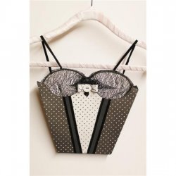 Deko-cut Bastelset Korsagentasche-Black&White-