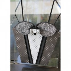 Deko-cut Bastelset Korsagentasche-Black&White-