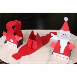 Deko-cut Mini-Santas 4er Bastelset mit Faltschachteln und Ausschneidebogen