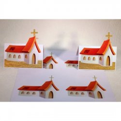 -Minikirche-  Tischkarte 6er Set