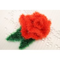 Designer Bade und Peelingschwamm Edelrose rot